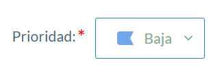 Selector de prioridad del ticket