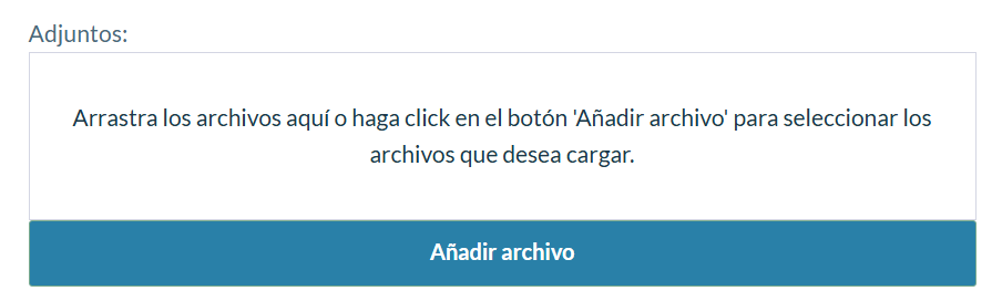 Opción para adjuntar archivos al ticket