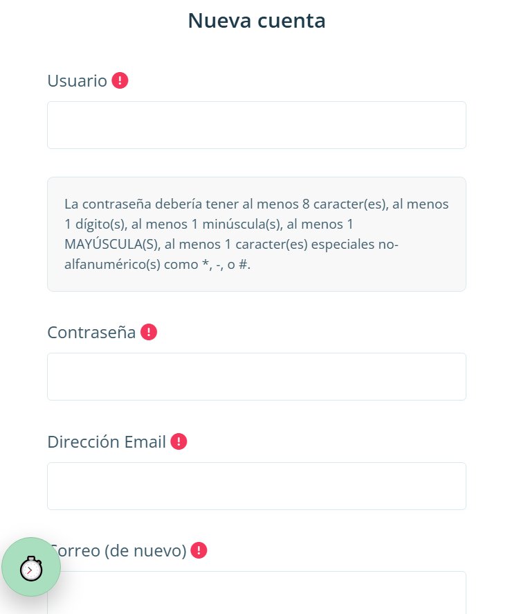 Formulario de registro de cuenta