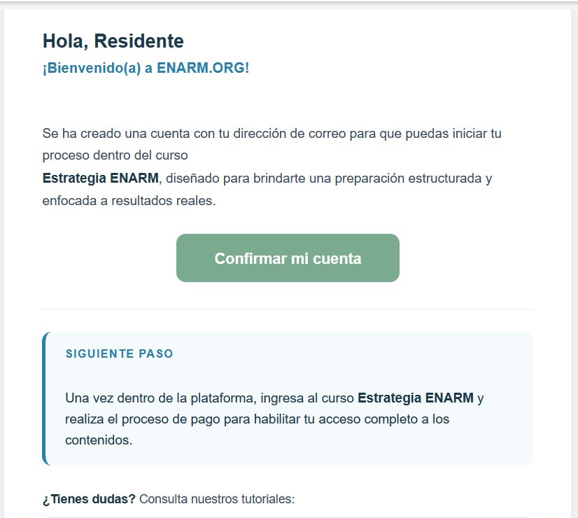 Correo de confirmación recibido
