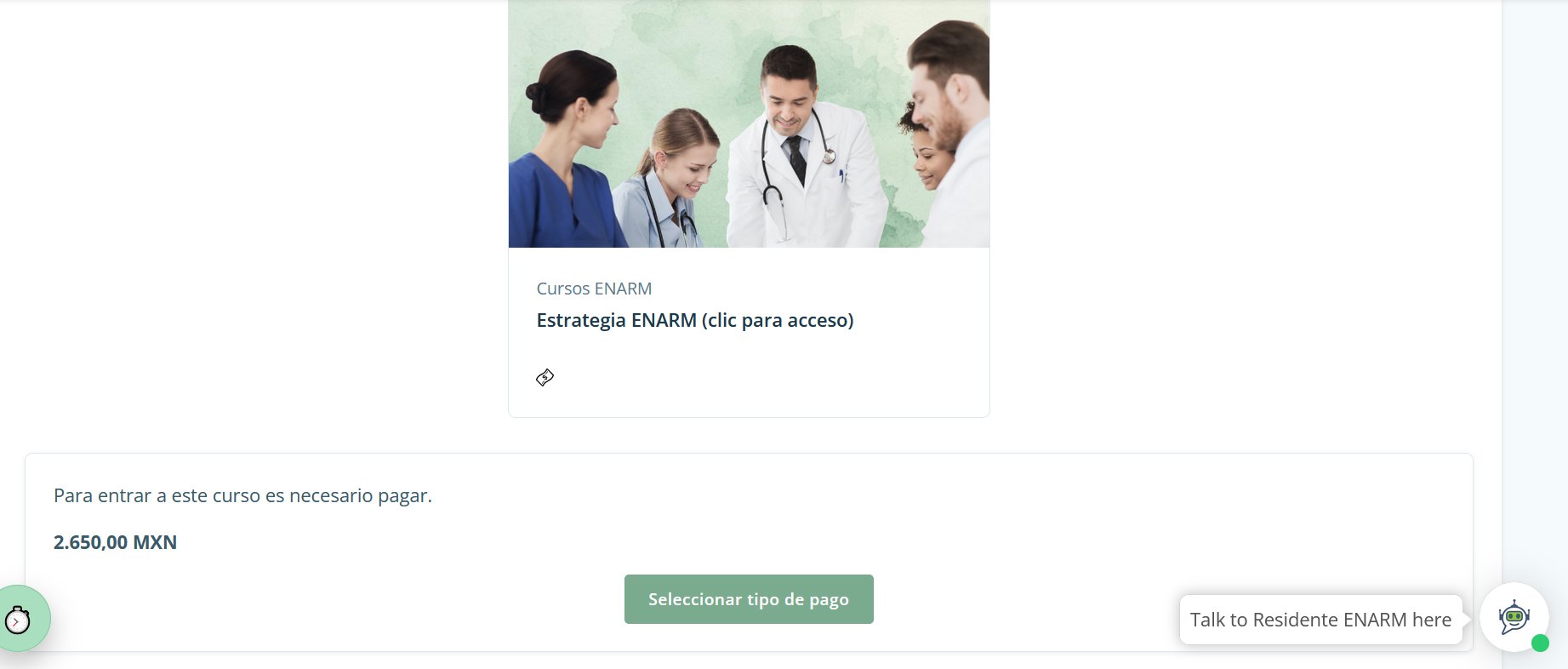 Curso estrategia ENARM y botón de pago